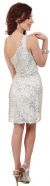 Metallic Tones One Shoulder Sequins Short Prom Dress back