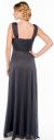 V Neck Ruched Waist with Sash Long Formal Dress  back