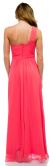 Bejeweled One Shoulder Long Formal Bridesmaid Dress back in Coral