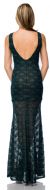 Racer Front Long Metallic Lace Formal Cocktail Dress 11427