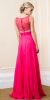 Jeweled Mesh Top Floor Length Formal Prom Dress back