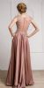 Embellished Sheer Top Long Prom Pageant Satin Dress back