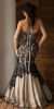Strapless Ribbon Pattern Mesh Mermaid Long Prom Dress back