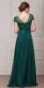 Short Sleeves V-Neck Sequined Bust Long Formal Evening Dress back