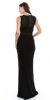 Round Neck Sleeveless Sheer Neck & Waist Long Formal Dress back