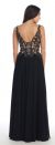 V-Neck Sheer Lace Beaded Bodice Long Formal Prom Dress back