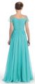 Short Sleeves Twist Knot Bust Long Formal MOB Dress back