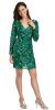 Main image of V-Neck Full Sleeves Short Sequin Beaded Party Prom Dress