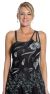 Asymmetric Floral Beaded Cocktail Dress in Black/Silver closeup