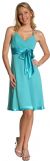Main image of Spaghetti Strap Shirred Satin Bow Party Dress