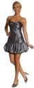 Spaghetti Strap Fitted Bubble Dress in Silver