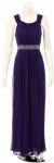 Shirred Empire Cut Formal Evening Dress in Purple