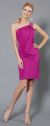 One-Shoulder Elegant Cocktail Dress in Magenta