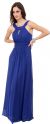 Roman Inspired Long Formal Dress in Royal Blue