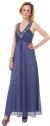 Summer Time Embelished Long Formal Dress in Smoke Blue