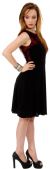 Sleeveless Knee length Party Dress  in Black/Red