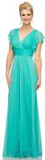 Main image of Glittered V-Neck Long Formal Dress with Flutter Sleeves