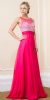 Main image of Jeweled Mesh Top Floor Length Formal Prom Dress