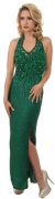 Main image of Halter Neck Fully Beaded Formal Cocktail Dress 