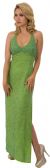 Main image of Halter Neck Fully Beaded Formal Dress with Side Slit