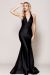 Halter Neck Empire Charmeuse Prom Dress in Black