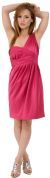 Bridal Satin One Shoulder Cocktail Dress in Fuchsia