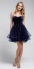 Strapless Short Babydoll Prom Dress in Navy