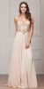 Main image of Mesh Beaded Bodice Long Chiffon Formal Evening Dress