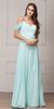 Spaghetti Straps Cold-shoulder Long Bridesmaid Dress in Aqua