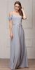 Spaghetti Straps Cold-shoulder Long Bridesmaid Dress in Silver