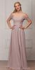 Spaghetti Straps Cold-shoulder Long Bridesmaid Dress in Taupe