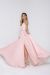 Main image of V-Neck Rhinestones Belt Front Slit Long Bridesmaid Dress