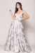 Main image of Floral Print and Embroidered Flared A-Line Prom Gown