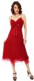 Main image of Spaghetti Straps Satin Bow Tea Length Cocktail Party Dress