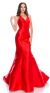 Main image of Halter Neck Ruffled Back Floor Length Prom Pageant Dress