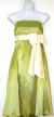 Strapless Bow & Sash Prom Dress in Apple Green/Ivory