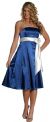 Strapless With Ivory Bow & Sash Prom Dress in Navy/Ivory