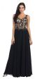 Main image of V-Neck Sheer Lace Beaded Bodice Long Formal Prom Dress