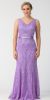 Main image of Floral Lace V-Neck Floor Length Formal Bridesmaid Dress