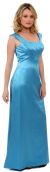 Boat Neck Beaded Bridesmaid Dress in Carribean Blue