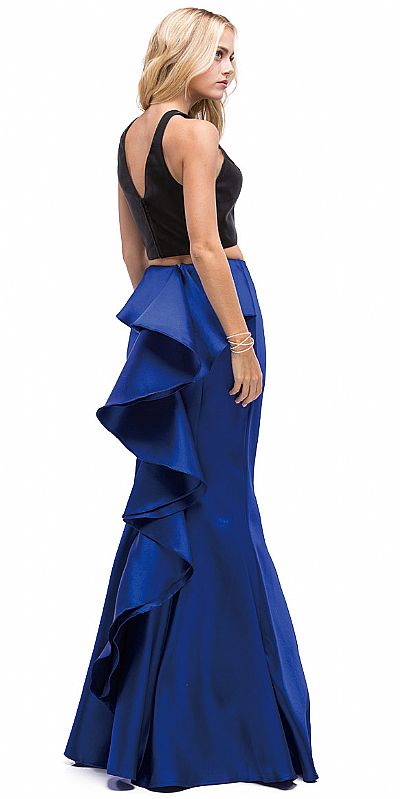 short top and long skirt dress