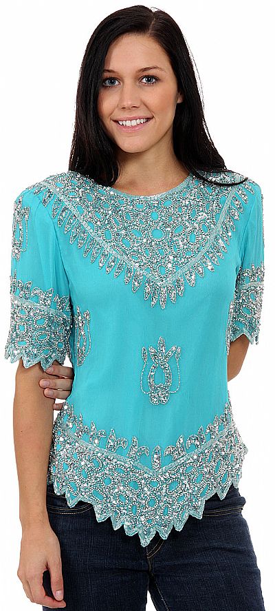 Formal Hand Beaded Blouse 1276