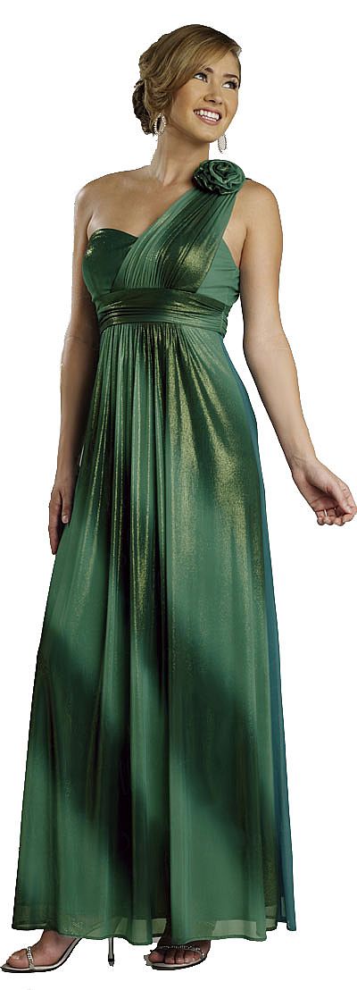 Two toned Single Shoulder Empire Cut Formal Dress 11244