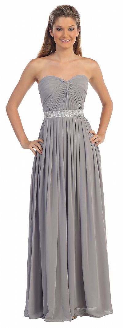 pleated formal gown
